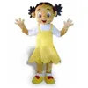 Costume da mascotte per ragazze di Halloween Yellow Dess, completo di personaggi dei cartoni animati di alta qualità, completo per adulti unisex, compleanno, Natale, carnevale