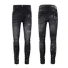 Skinny Fit Pb Purple Jeans Hommes Man Elastic Denim Painted Effect Ripped Plus Size 382753
