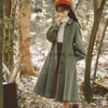 Mélanges de laine pour femmes manteaux en laine Vintage français femmes automne hiver nouveau élégant manteau Long plissé femme douce lanterne manches vestesL230918