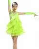 Stage Wear 2023 Latin Dance Dress Women Summer Green Sexy Backless Rumba Samba Kostium konkursowy