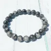 Bracelet en Larvikite grise de haute qualité, pour pratique spirituelle, énergie, méditation, perles Mala, 247G, MG0377