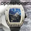 Luxury RicharMilles Watch Mechanical Automatic Movement Waterproof Swiss movement Top Quality RM023 Hollow Out 18K Platinum Original Diamond Calend