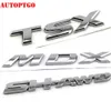Silver Car Rear Trunk 3D Letter MDX TSX SH-AWD Emblem Logo Badge Decal Sticker For Acura Cars272a