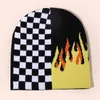 Berets Bedruckte Beanie Hüte Für Erwachsene Männer Frauen Hip Hop Ski Winter Weiche Elastische Gestrickte Hut Freizeit Warme Kappe Plaid schädel Gorros