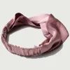 Headbands 100% Mulberry Silk for Women Vintage Cross Elastic Head Wrap Hair Accessories 16 Momme 230918