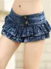 Skirts Sexy Super Mini Denim Skirt Low Waist Ruffle Edge Bar Party Performance Costume Summer Trend Girl Female Dancer Short