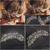 Accessoires de cheveux Strass Fleur Feuille Peigne de mariée pour filles Ornements en cristal Bijoux Femmes Headpieces 2022 Clips Drop Livraison bébé Dhwmb