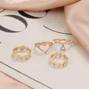 Обручальные кольца, комплект с большим вырезом в форме сердца для женщин, вечерние, золотого цвета, кольцо с кристаллами и камнями, ювелирные изделия в стиле бохо, аксессуары Anillo