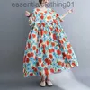 Basic Casual Dresses Summer Plus Fat Plus Large Dress Fat Girls Round Neck Short Sleeve Printed Midi Dress Summer Clothes For Women Chiffon Dress L230918