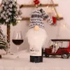 Muñeco de Gnomo sin rostro, funda para botella de vino, bolsa, decoraciones navideñas, adornos festivos para fiestas, regalos de Navidad, Año Nuevo