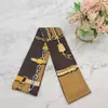 Tasarımcı Cravat Mektupları Baskı Çiçek İpek Eşarp Kafa Bandı Kadınlar Moda Uzun Saplama Eşarpları Paris Omuz Tote Bagaj Rib257h