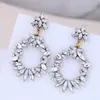 Dingle ljuskrona 2021 Bohemiska droppörhängen för kvinnor geometriska färgglada Crystal Rhine Stone Earring Fashion Jewelry Accessor335a