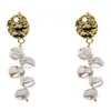 Dangle Earrings Vanssey Luxury Fashion Jewelry Keshi Petal Natural Baroque Pearl Drop Party Women for Women 2023