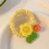 Acessórios de cabelo rosa elástico meninas tulipa flor dos desenhos animados scrunchies corda estilo coreano mulheres borracha