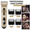 Electric Shavers Hair Clipper Professional Electric Trimmer för män med LED -skärmtvättbara laddningsbara män Stark kraft Keramisk hår som skär X0918