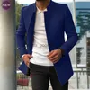 Mélanges de laine pour femmes Manteau en laine pour hommes à la mode simple Vêtements pour hommes décontractés Jeunesse 2023 Printemps et automne Nouveau manteau mince de couleur unie pour hommes à la modeL230918