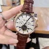 2023 new high quality luxury men's watch five needle big wheel mechanical calendar watch designer watches brand leather strap