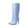 New autumn and winter knee-high boots sexy party mature high-heeled shoes pointed women's boots new tide shoes