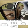 Carro Sunshade Ers Magnético Malha Cortina Respirável Windsn Dobrável Pára-brisa Janela Sun Shade Protetor Drop Delivery Automóveis Motor Dhcyi