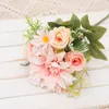 Dekorativa blommor Autumn Dahlia Artificial Silk Rose Bouquet Fake Christmas Home Wedding Party Table Wreat Decoration Diy Craft