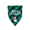 Vêtements pour chiens Bandana Noël Classique Plaid Foulard pour animaux de compagnie Bavoirs Kerchief Joyeux Noël Santa Snowman Imprimer pour petits animaux de grande taille Cott DHB54