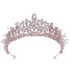 Coroa de noiva de luxo strass cristais headpieces real casamento rainha grandes coroas princesa cristal barroco festa aniversário tiaras f317u