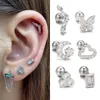 Stud Oorbellen Roestvrij Staal Zirkoon Wolk Maan Voor Vrouwen Tragus Kraakbeen Ster Vlinder Oorbel Piercing Sieraden 1pc