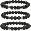 Bracelet de Yoga en pierre de lave noire mate, perles d'équilibre de guérison, Reiki, prière de bouddha, pour femmes