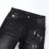 Pb Purple Jeans Skinny Leg Black Color Paint Wash Distressed Stretch Denim