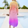 Casual Dresses Sunset Cloud Chiffon Dress Bright Tie Dye Kawaii Street Wear Woman Sexig designkläder Big Size