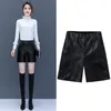 Shorts pour femmes Sexy solide mode décontracté Faux cuir printemps femmes vêtements taille haute PU femmes Goth court femme T358