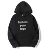 Men's Hoodies Men And Women DIY Printed Hooded Sweatshirt Loose Pullover Spring Autumn Winter Cotton Customize Your Logo Hoodie (S-4XL)