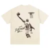 2023 Autumn/Winter New Rodman American Printed T-shirt Męskie i damskie marka modowa Cotton Loose Bottom Shirt