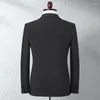 Costumes pour hommes à la mode printemps et automne veste costume décontracté jeunesse coupe ajustée Style coréen tenue d'affaires robe de mariée noire