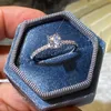 Bague solitaire classique alliance doigt pour femme en argent sterling 925 haute qualité AAA pierres de zircon charmant bijoux de fête 230918