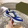 Designer RUN SNEAKER Retro Embroidery Casual Shoes Unisex Interlocking G Running Shoes Turquoise Biscuit Trainer Rubber Sole Trainer With Box