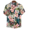 Camicia casual a maniche corte Camicia da uomo con stampa hawaiana Baggy Beach Button Retro Colletto rovesciato Camicetta maschile Top Camisa mascul2497