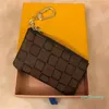 Monedero de diseñador para mujer y hombre, carteras para llaves, tarjetero de moda, bolso con cremallera de cuero