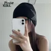 Beanie/Skull Caps Pixiekiki Star Black Sticked Beanies for Women Trashy Y2K Accessories Winter Hat Streetwear P65-Bz10 230915