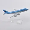 Diecast modelauto JASON TUTU 16 cm Korean Air Boeing 747 vliegtuigmodelvliegtuig Diecast metaal 1/400 schaal vliegtuigmodel cadeaucollectie Drop 230915