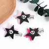 Hair Clips Y2k Glitter Star Skull Women Girls Cute Ghost Skeleton Pentagram Pin Gothic Black Pink Headwears Barrettes