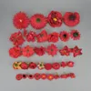 Decorative Flowers 33Pcs Red Artificial Silk Flower Heads Set Bulk Fake Christmas Tree Decor