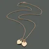 Designer Luxe Dubbel Hart Ketting Hanger Groothandel Kerstcadeau Roestvrij staal Dames Holle Letter Tag Liefde Perzik Hart Sieraden in goud Rose goud Zilver