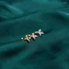 Stud Earrings 1 PCS Cute Small Pinnk Zircon Dinosaur Shape Earring For Women Trendy Steel Bar Ear Cartilage Piercing Cuff Jewelry