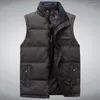 Gilets pour hommes Hommes Veste sans manches Chine Gilet d'hiver Mâle Manteaux décontractés Coton Rembourré Chaud Col Haut Pographe Gilet Rouge