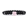 Bracelet en pierre naturelle de 8mm, perles emmêlées, Quartz Rose, topaze, oeil de tigre, Agate, cœur, Yoga, équilibre de guérison, pour hommes et femmes