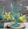 270ml European Style Embossed Stained Glass Wine Lamp Thick Goblets 7 Colors Wedding Decoration Gifts Wine Glasses FY5882 0918