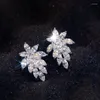 Ohrstecker Trendy Marquise Zirkon Für Frauen Elegante Exquisite CZ Kristall Ohrring Hochzeit Verlobung Schmuck Party