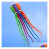 Kite Association Outdoor Fun Sports عالية الجودة 8M Power Software Octopus Flying Toys Soft Soft Frameless Squid Deliver Higds Play DH7J8