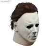 Kostymtillbehör Party Masks Halloween 1978 Michael Myers mask skräck cosplay kostym latex rekvisita för vuxen vit hög kvalitet 230721 l230918